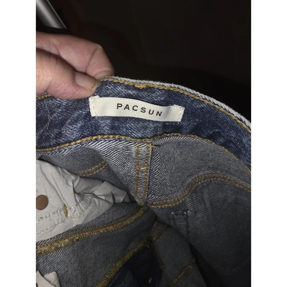 pacsun womens jeans white striped Front. 28